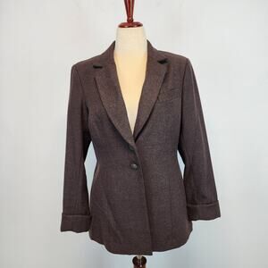 Jonathan Logan Dark Brown Tailored Blazer Lady Jacket Size S Chic Mature City